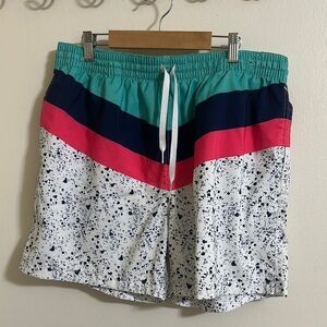 EUC Chubbies Striped Speckled Swim Trunks XL